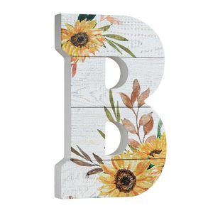 - 10" Wood Lettes For Wall Decor, Sunflower Tabletop Alphabet Decoration, Diy💞